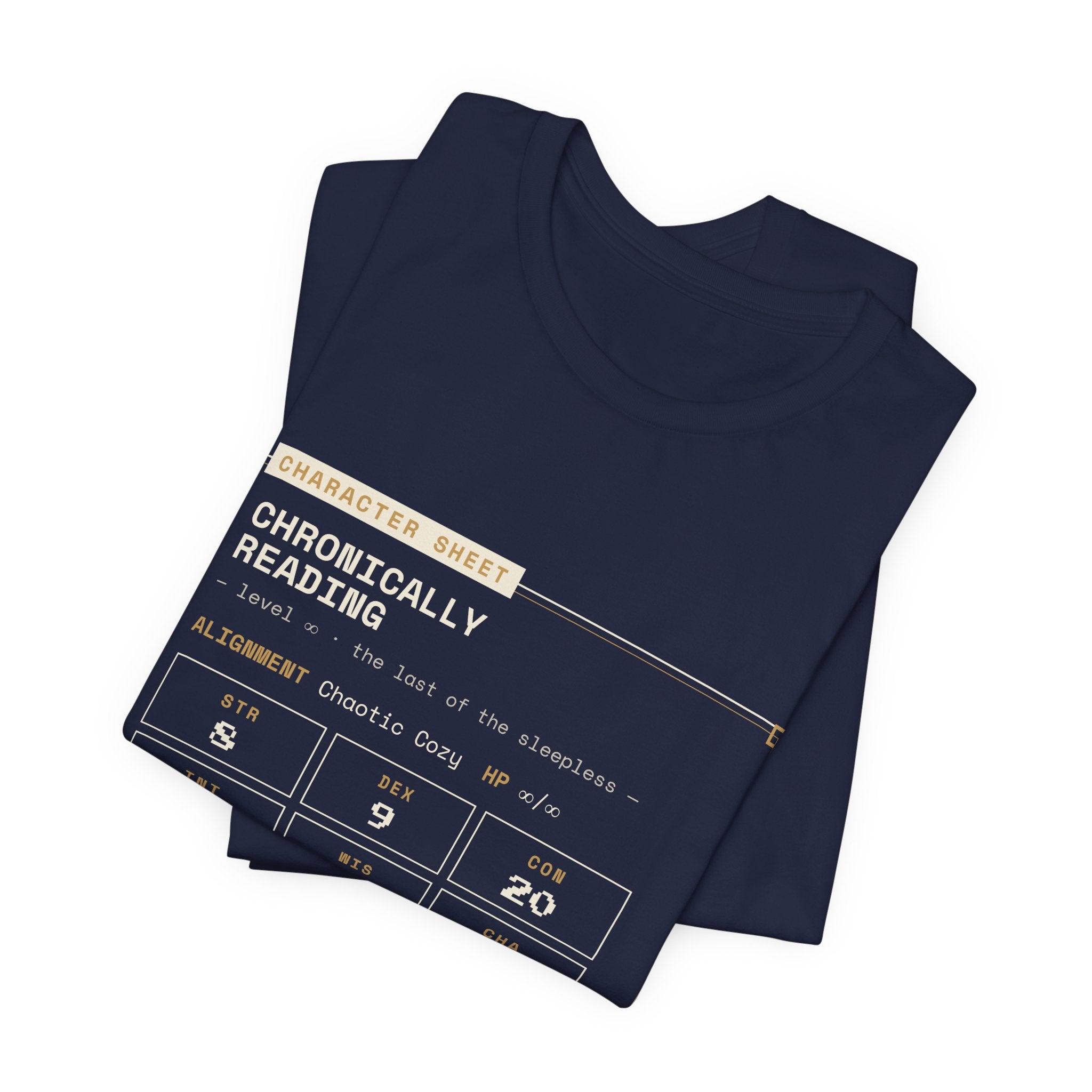 Chronically Reading Character Sheet T-Shirt