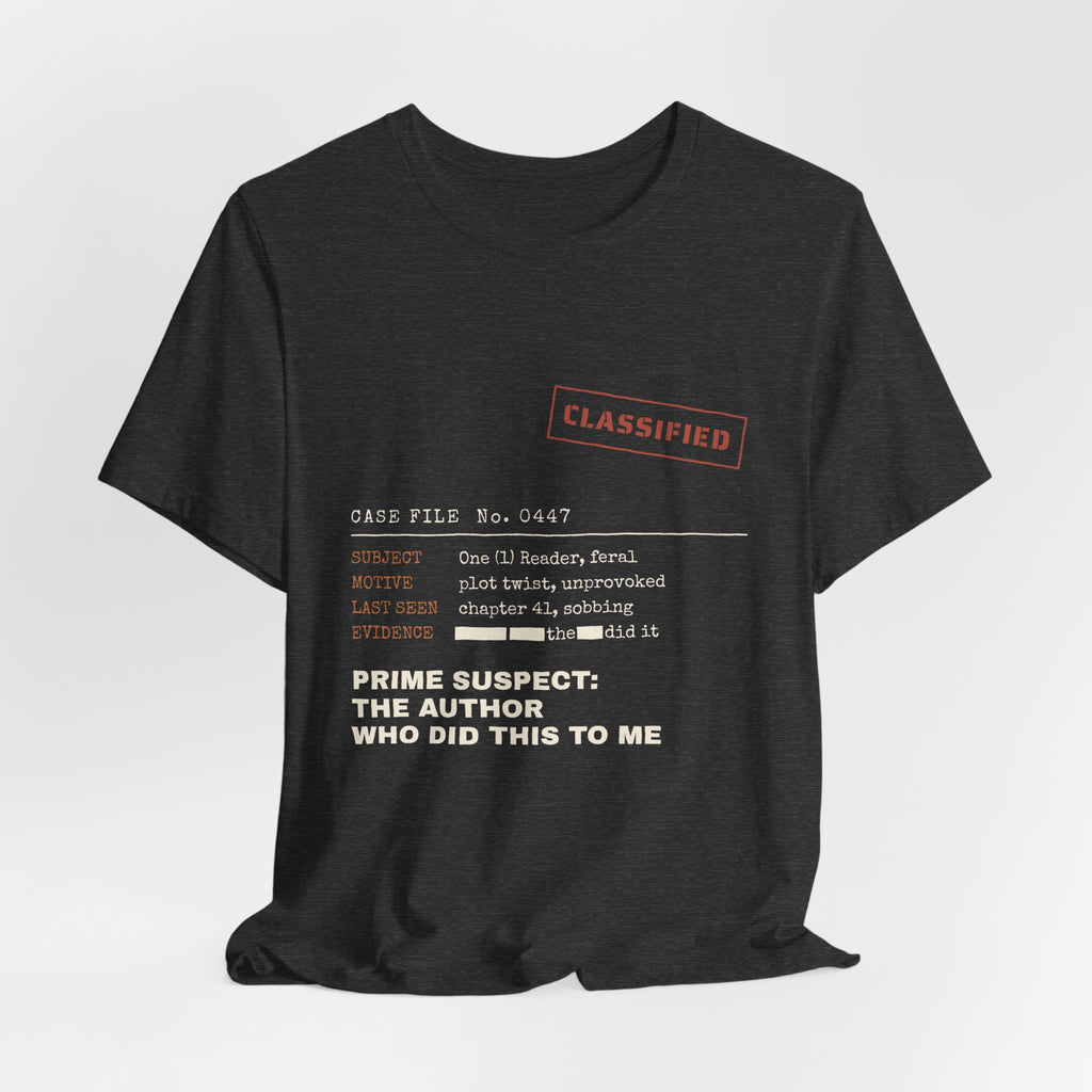 Case File Prime Suspect the Author Thriller T-Shirt