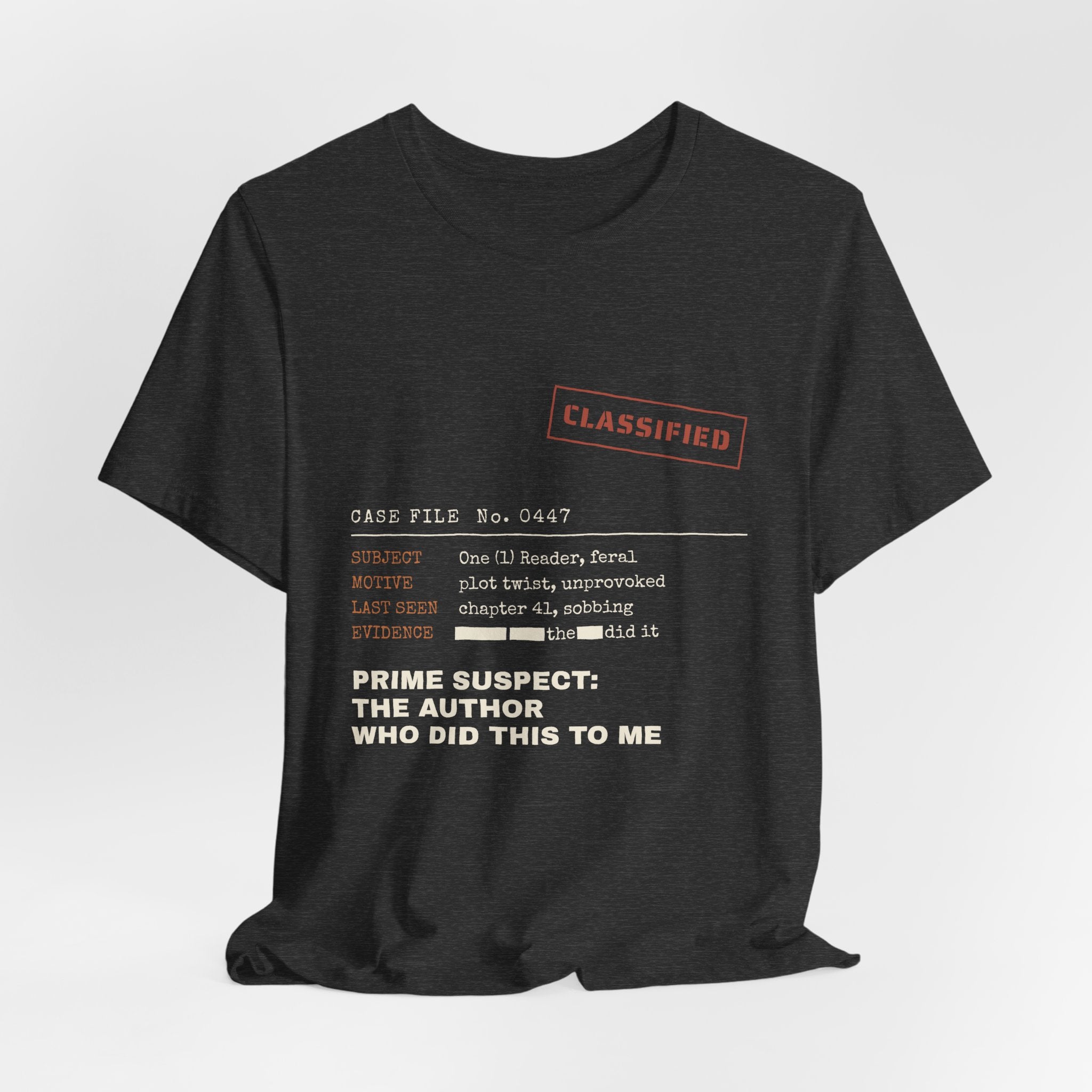 Case File Prime Suspect the Author Thriller T-Shirt