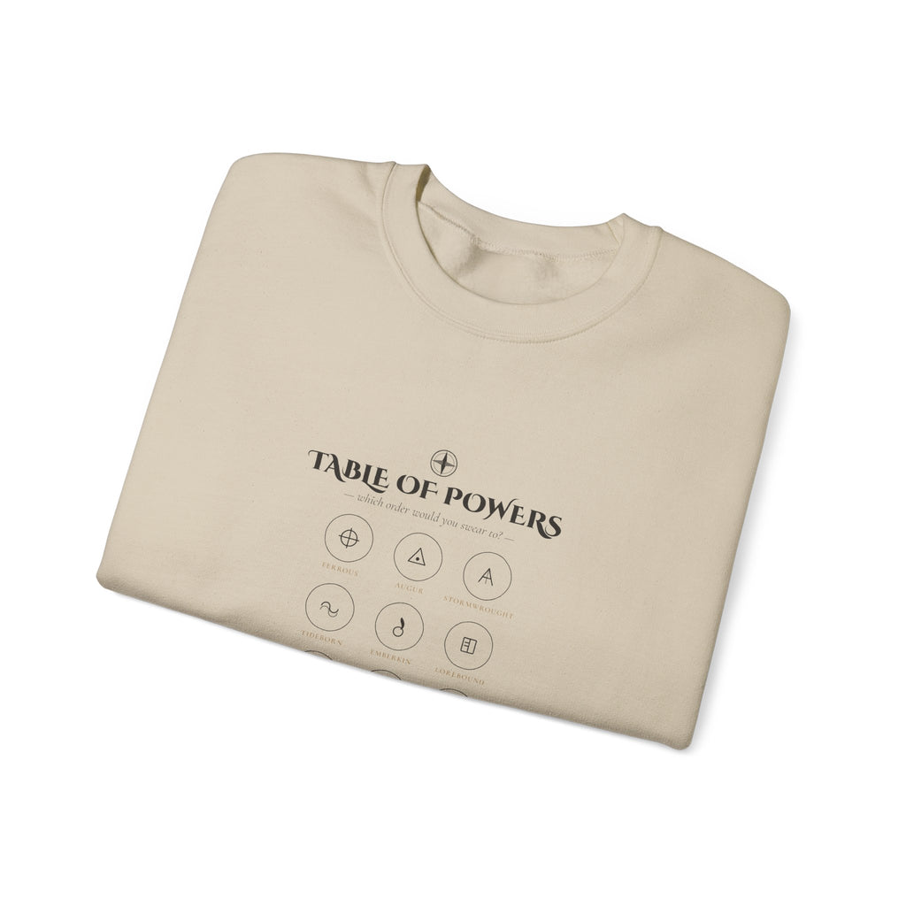 Table of Powers Which Order Are You Fantasy Sigils Sweatshirt