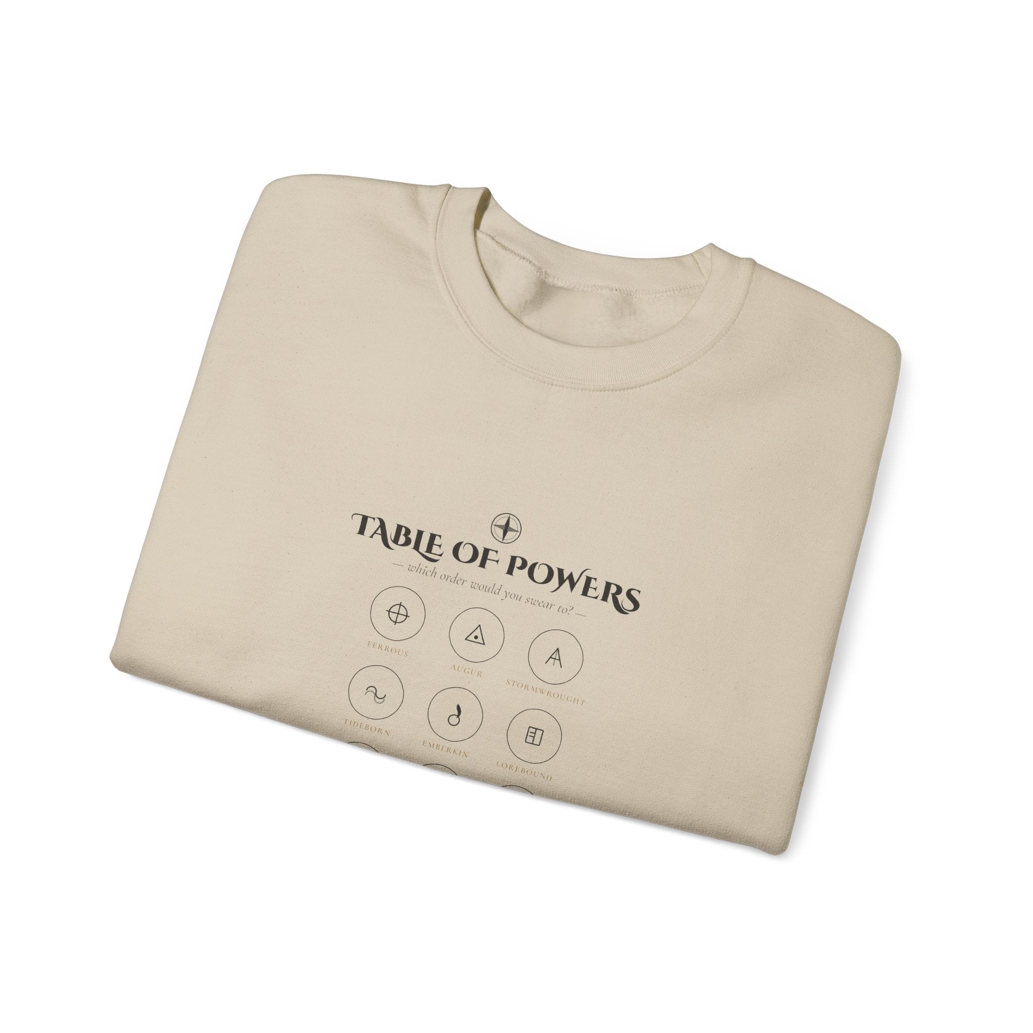 Table of Powers Which Order Are You Fantasy Sigils Sweatshirt