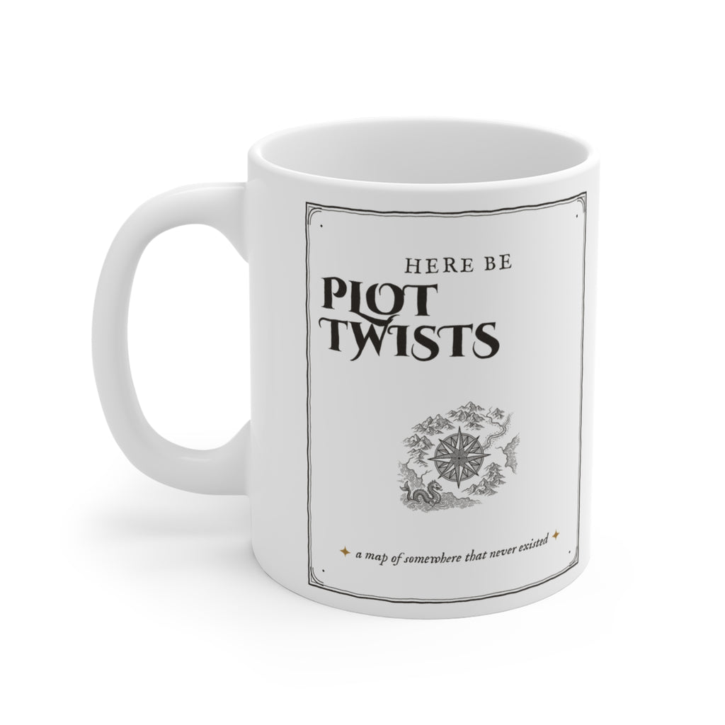 Here Be Plot Twists Fantasy Map Mug