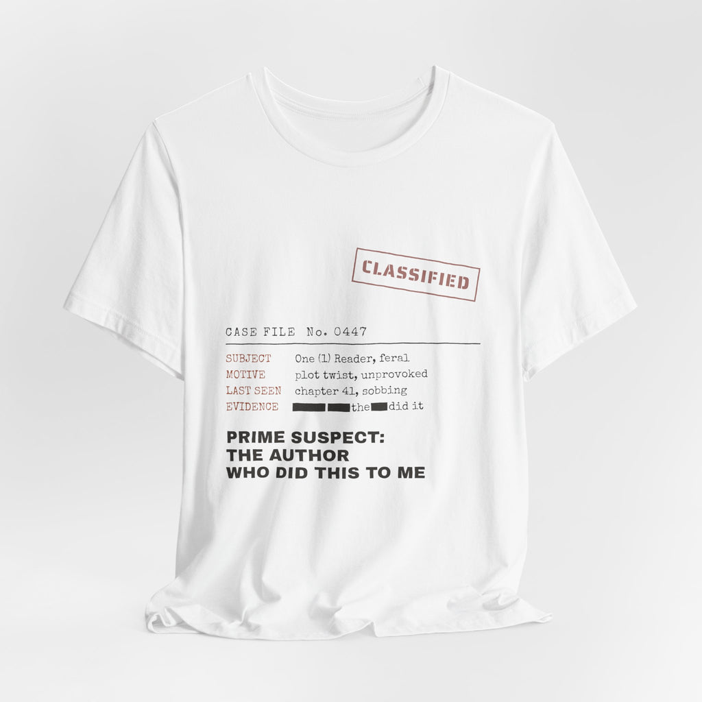 Case File Prime Suspect the Author Thriller T-Shirt