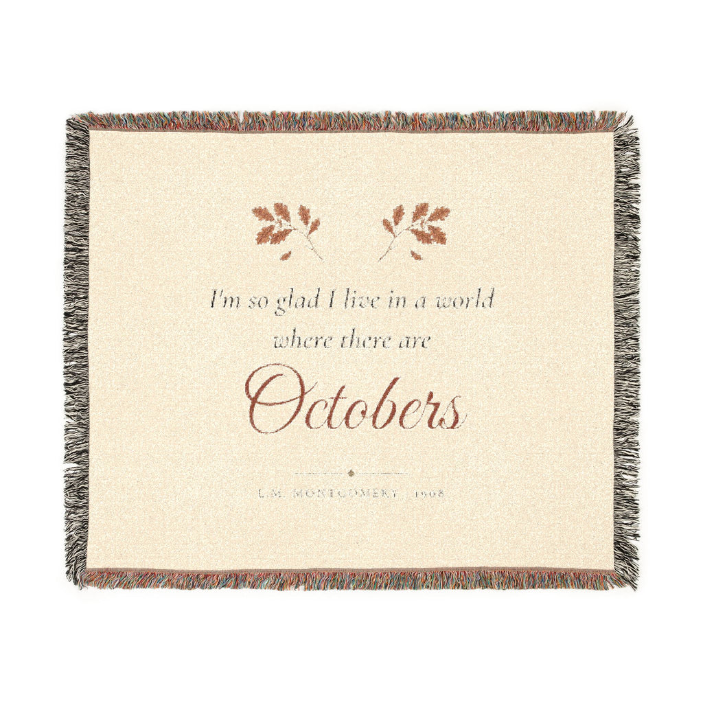 Anne of Green Gables World Where There Are Octobers Woven Blanket
