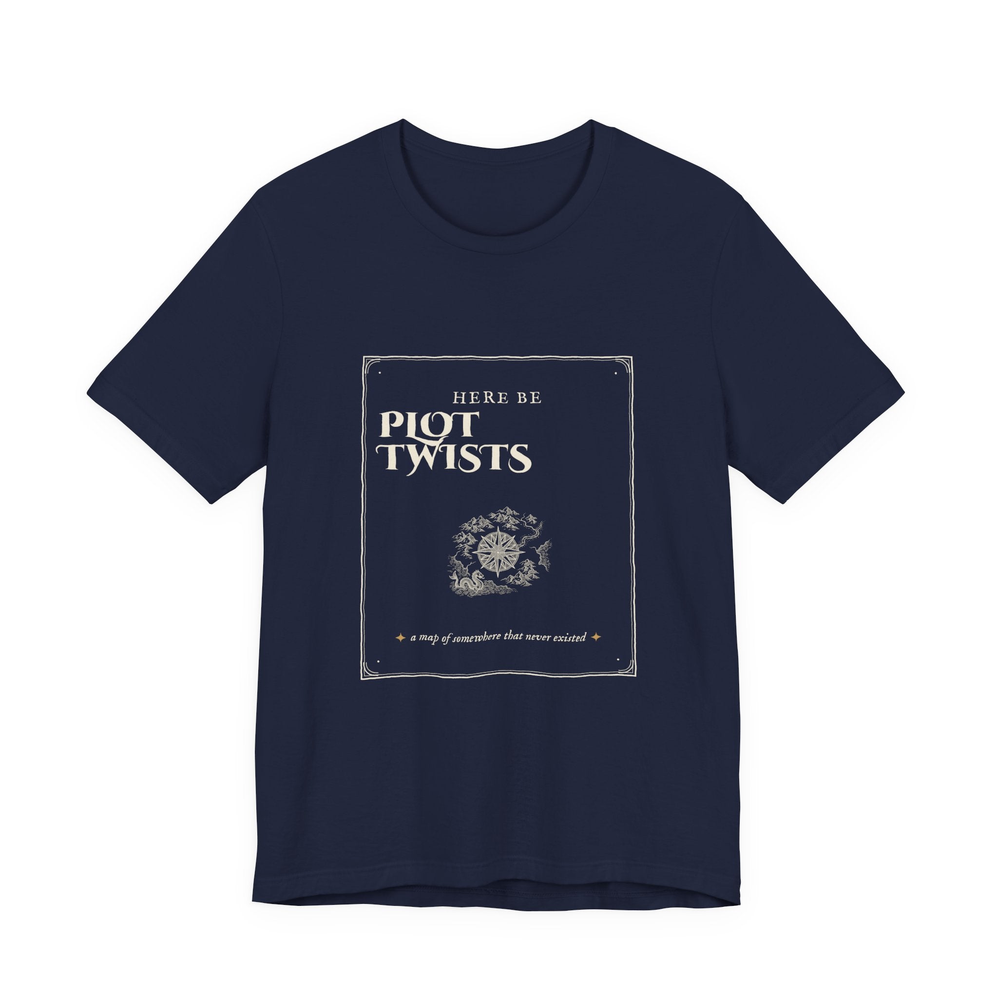 Here Be Plot Twists Fantasy Map T-Shirt