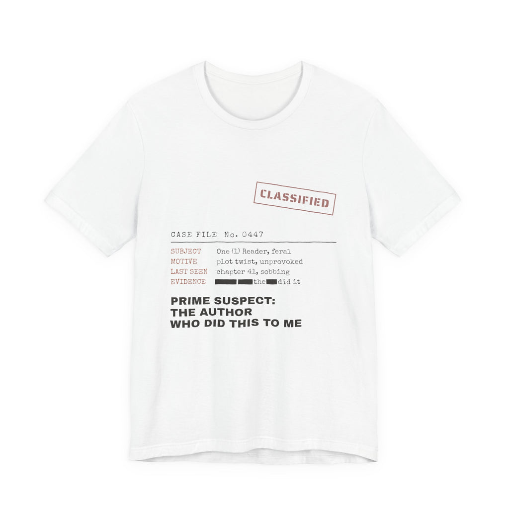 Case File Prime Suspect the Author Thriller T-Shirt