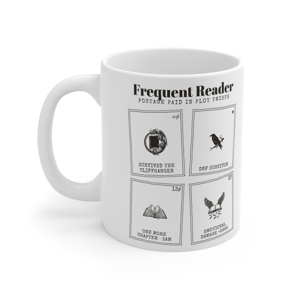 Frequent Reader Postage Stamp Collage Mug