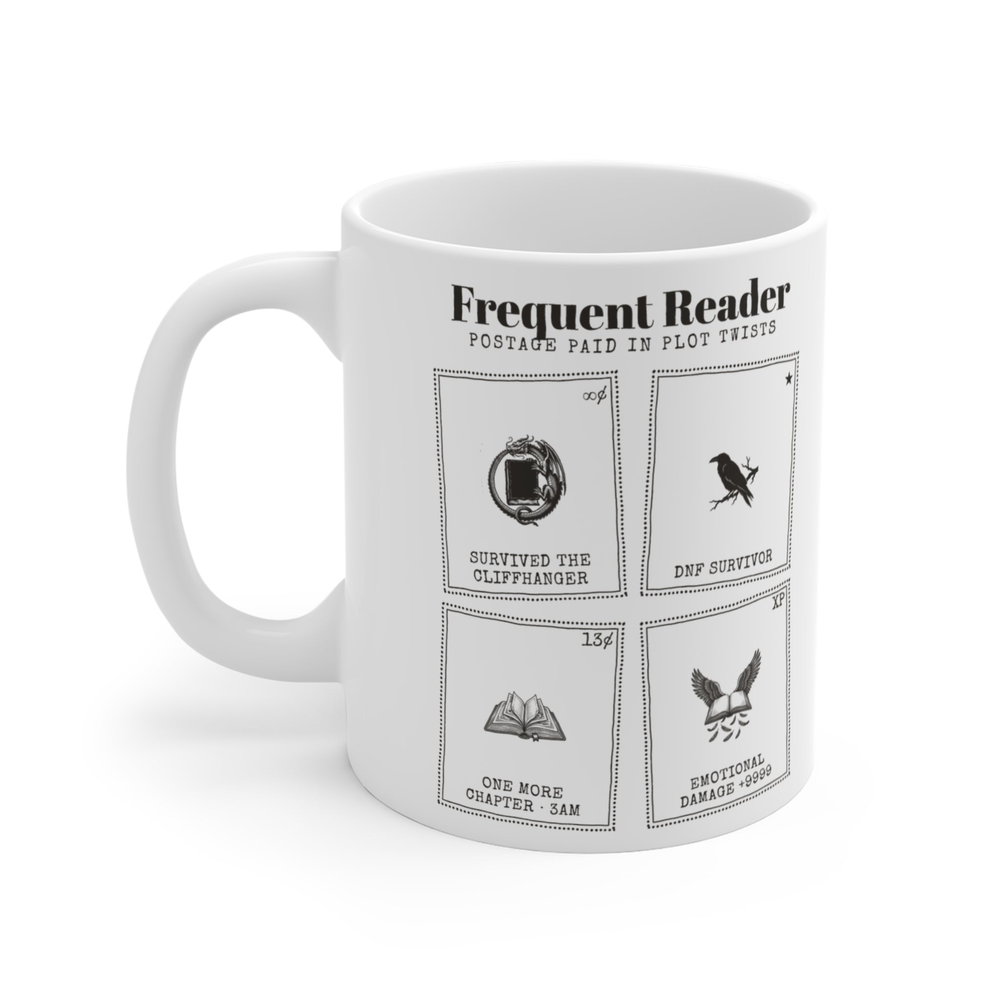 Frequent Reader Postage Stamp Collage Mug