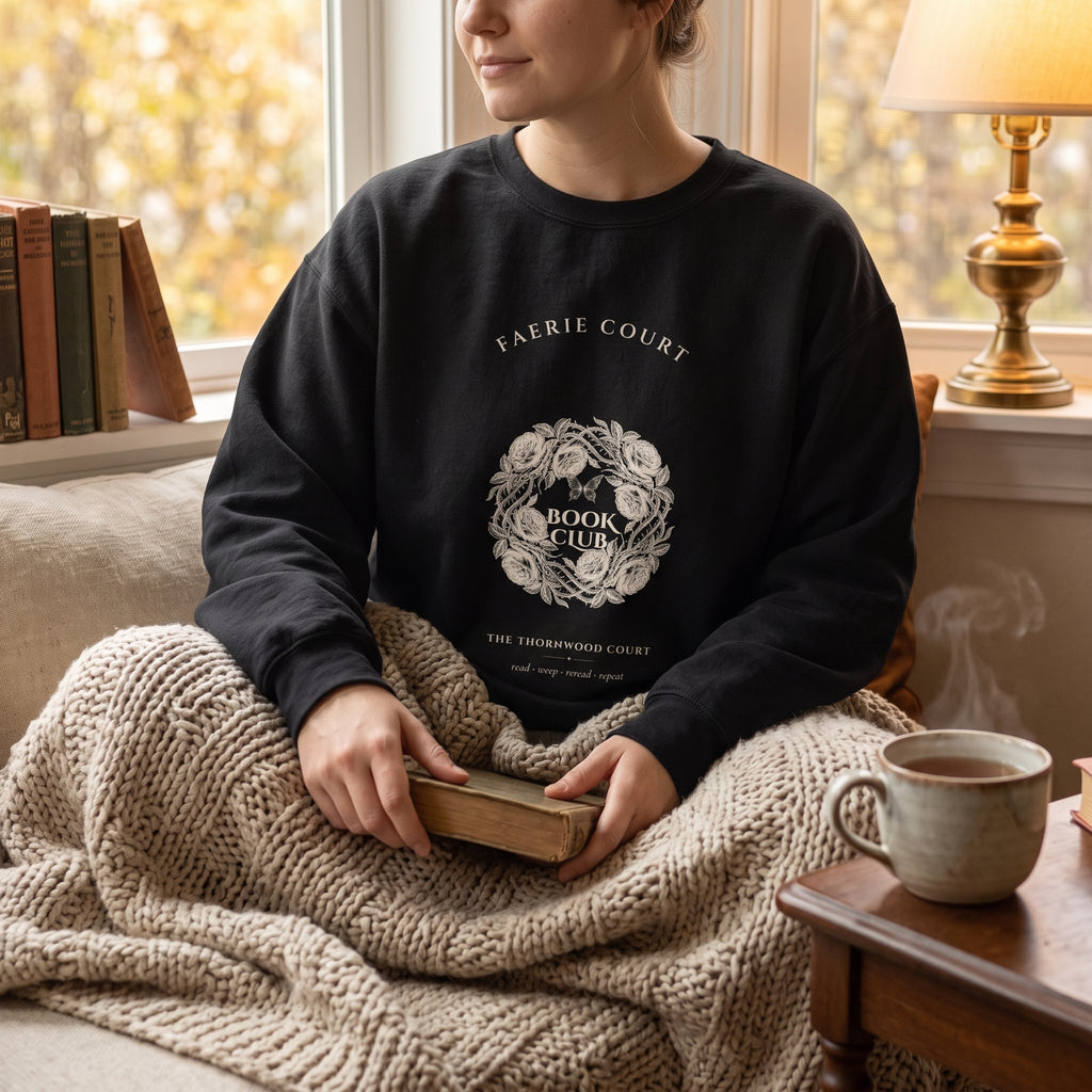 Faerie Court Book Club — sweatshirt worn by a reader