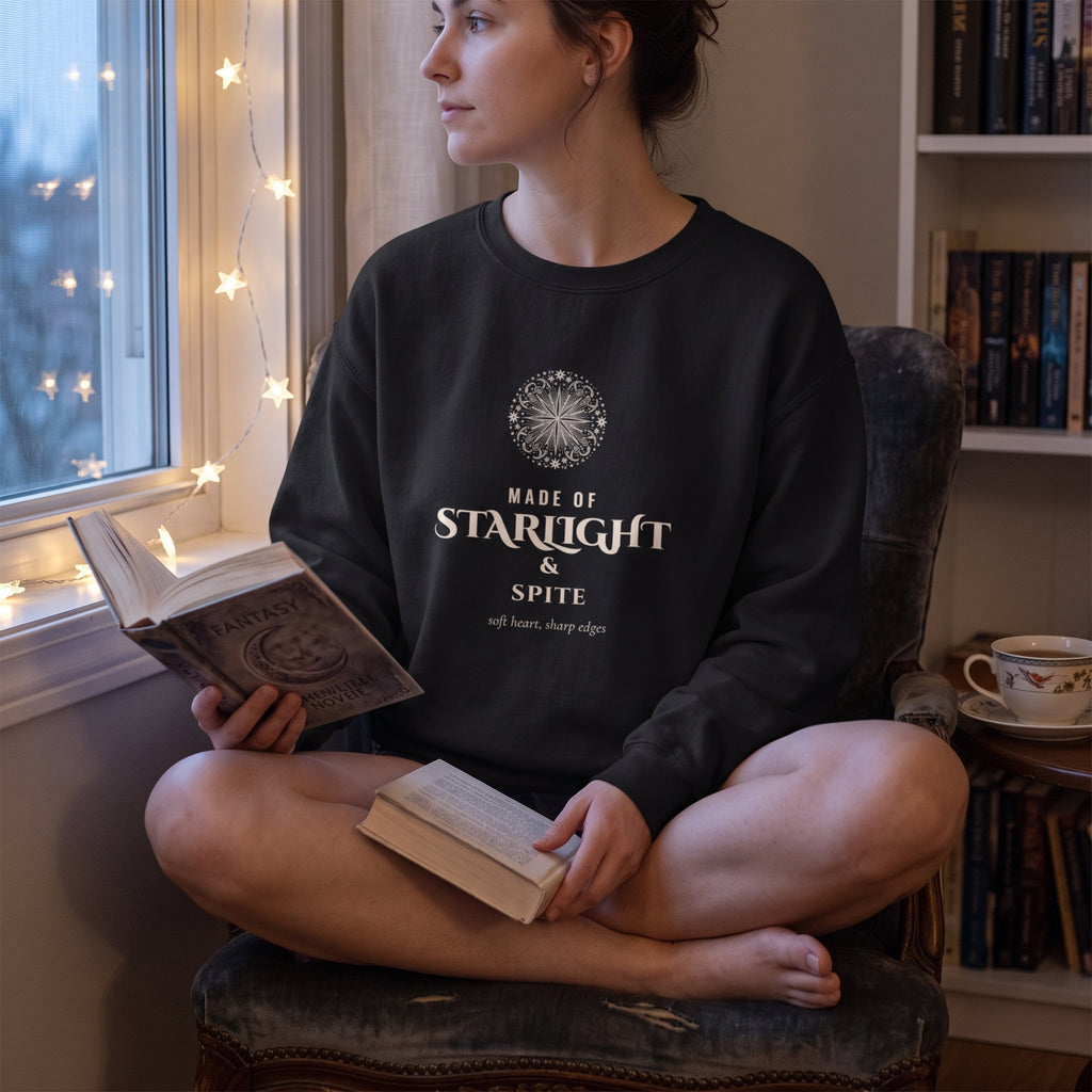 Made of Starlight & Spite — sweatshirt worn by a reader
