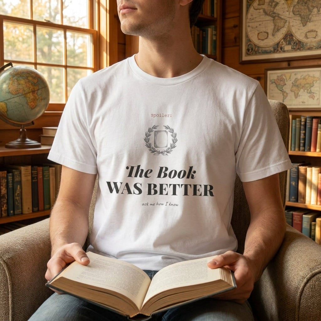 The Book Was Better — t-shirt worn by a reader