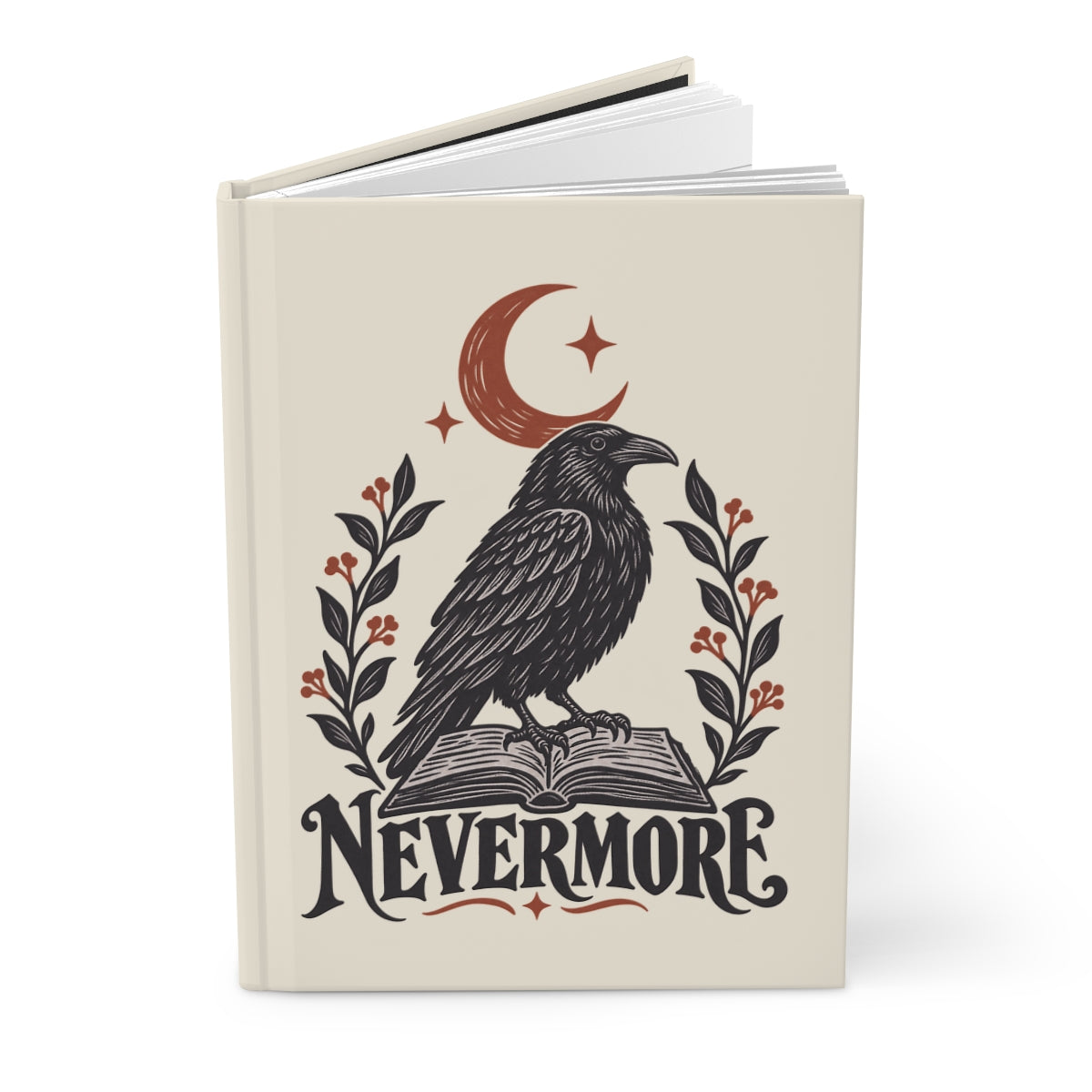 Nevermore Hardcover Journal — actual supplier opened view