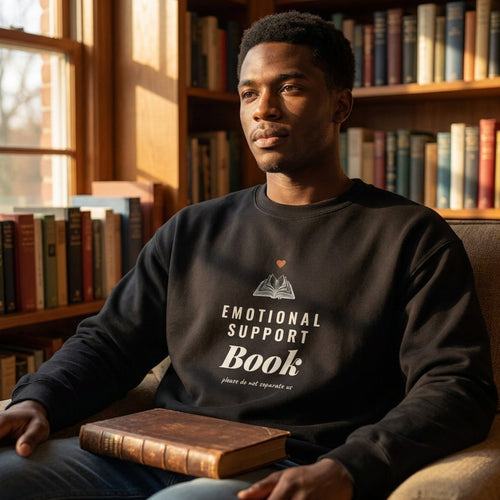 Emotional Support Book — sweatshirt worn by a reader