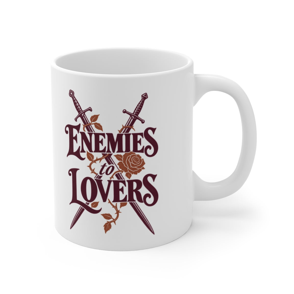 Enemies to Lovers Mug — white 11 oz mug, second printed side