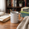 Frequent Reader — a sheet of achievements, postage paid in plot twists — mug in a reader’s hands