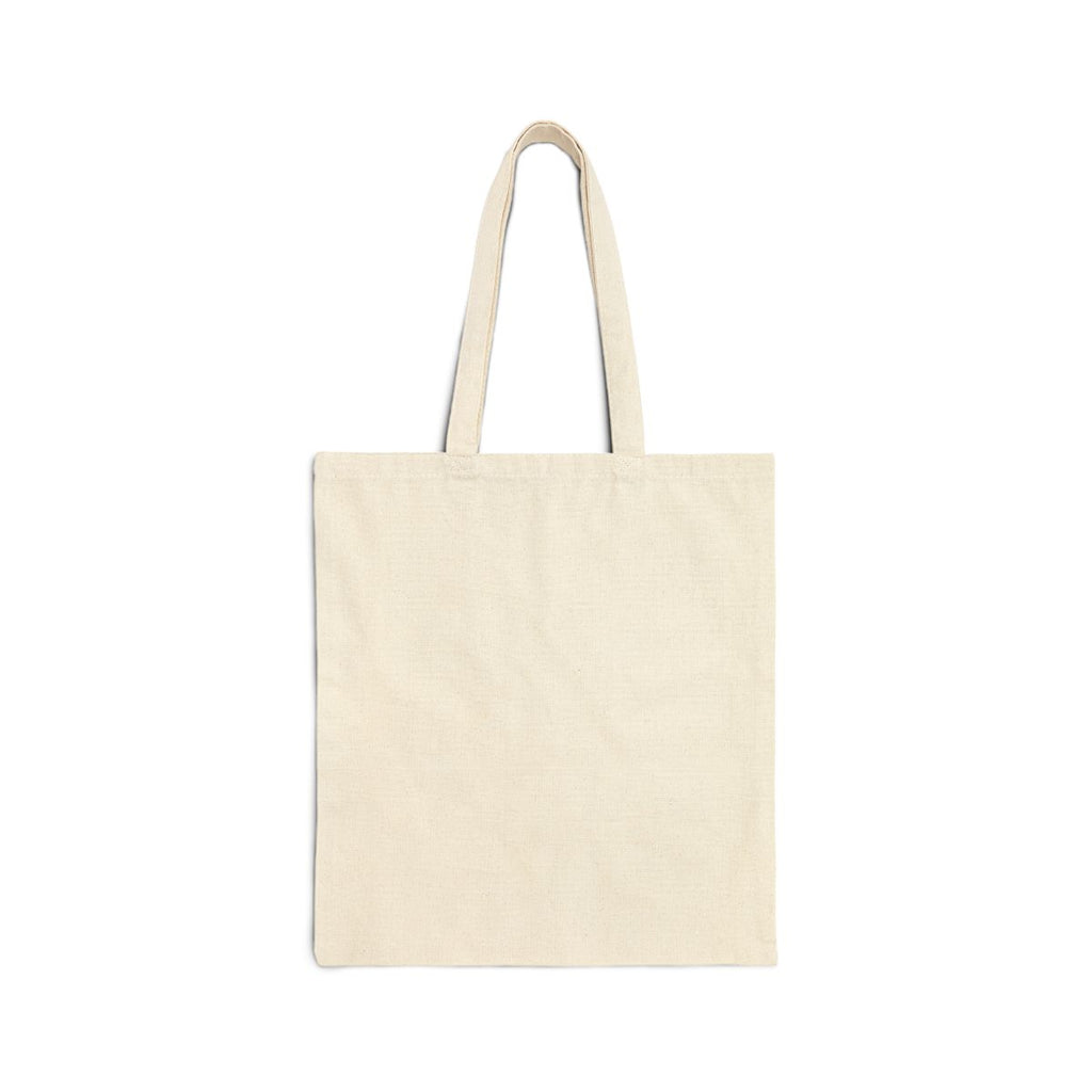 Library Haul No Regrets Canvas Tote — Natural 15 × 16 inch cotton canvas tote, plain reverse