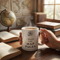 I Read the Map Pages — mug in a reader’s hands