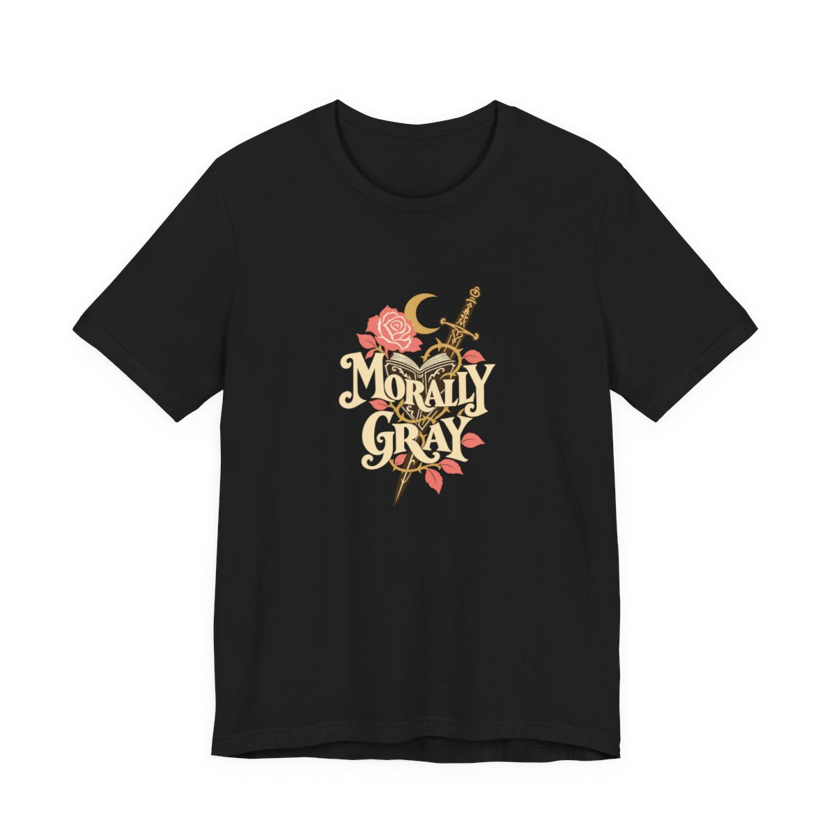 Morally Gray T-Shirt in Black, front design