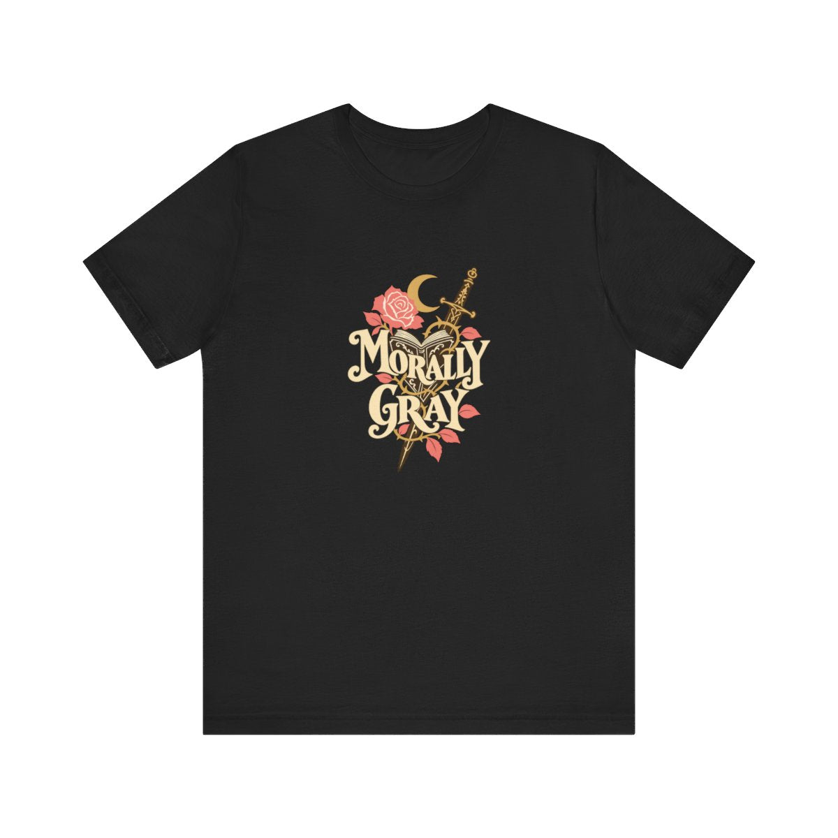 Morally Gray T-Shirt in Black, front view