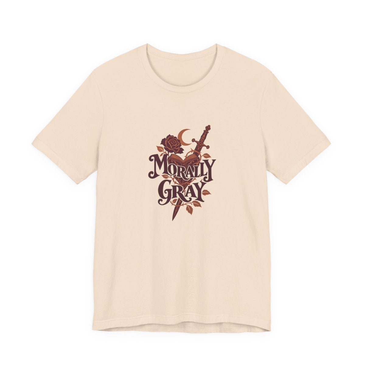 Morally Gray T-Shirt in Soft Cream, front design
