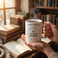 Plot Twist: I Stayed Home to Read — mug in a reader’s hands