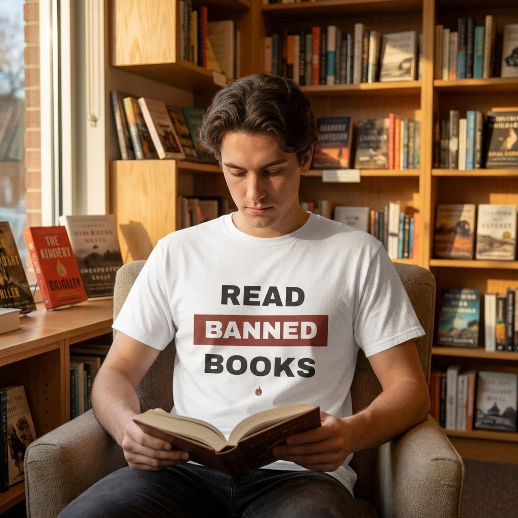 Read Banned Books — t-shirt worn by a reader