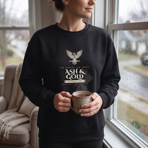 Ash & Gold — Every Golden Age Ends in Ash — sweatshirt worn by a reader