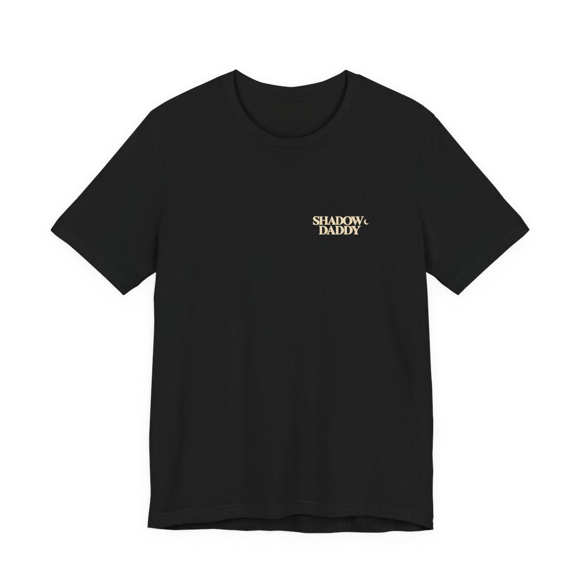 Shadow Daddy — Chest Wordmark T-Shirt in Black, front-2 supplier mockup