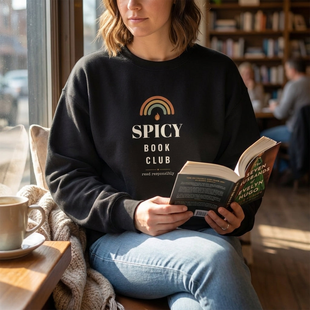 Spicy Book Club — sweatshirt worn by a reader